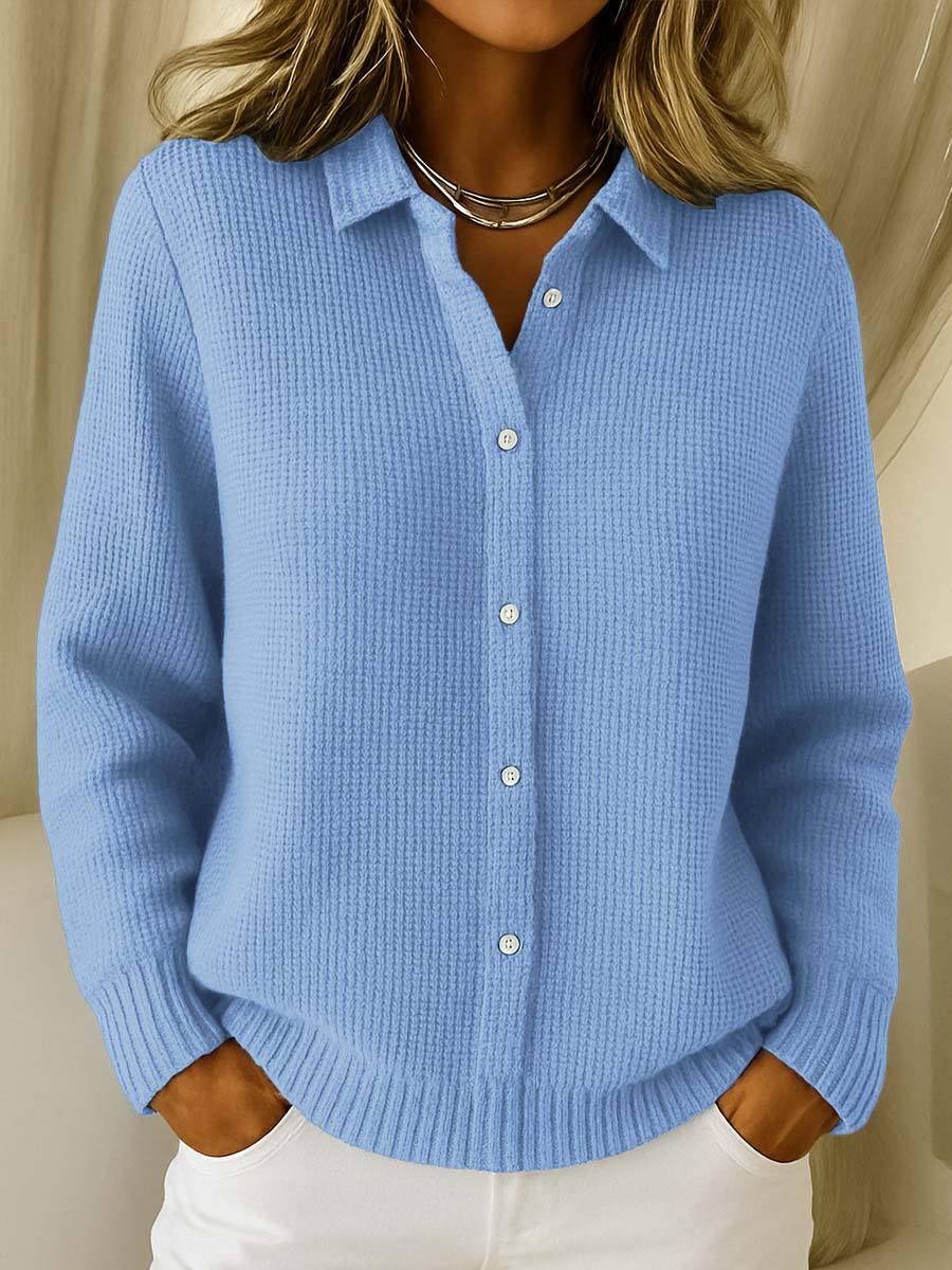 Olivia | Strickjacke mit Hemdkragen von Hanna Hamburg, Strickjacke für Damen