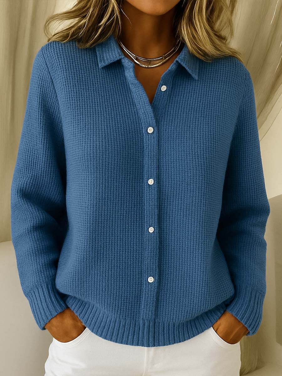 Olivia | Strickjacke mit Hemdkragen von Hanna Hamburg, Strickjacke für Damen