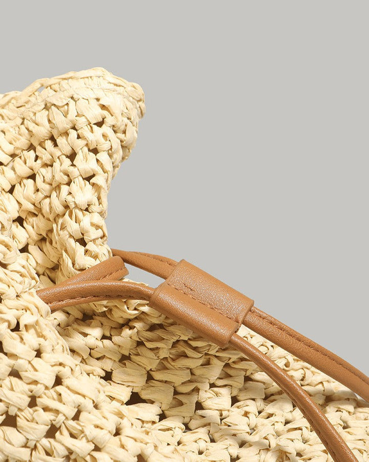 Wiltrud, Beuteltasche aus Strohgeflecht, von Hanna Hamburg