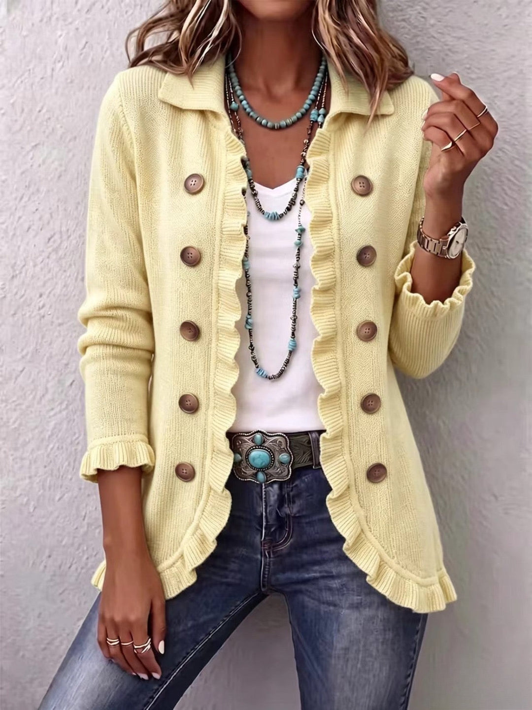 Ulla | Strickjacke in Creme