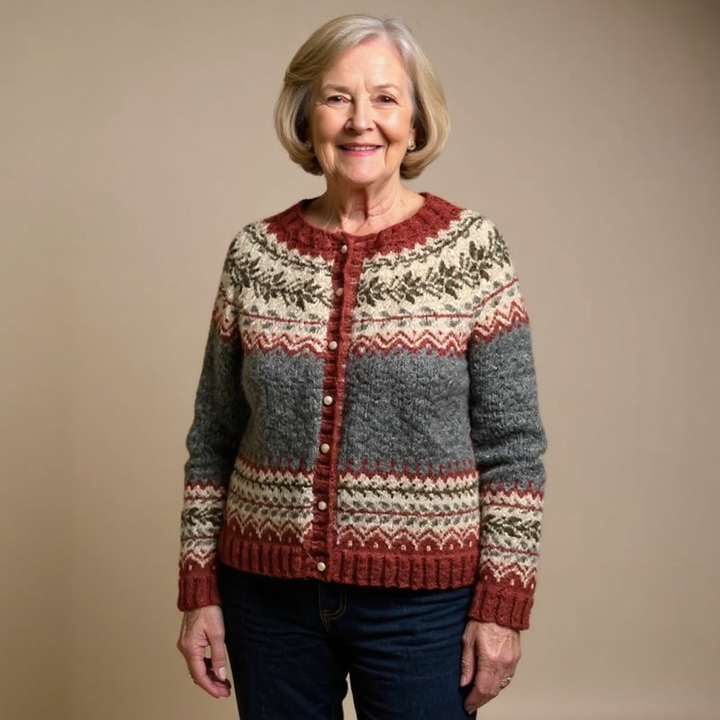 Atasha | Norweger-Strickjacke in Grau