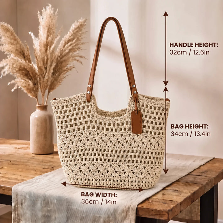 Hildegunde, handgeflochtener Shopper, von Hanna Hamburg