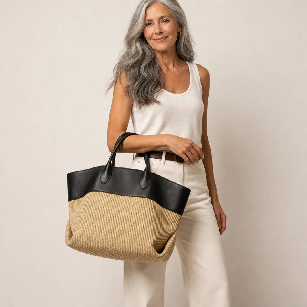 Helmtrud, großer Colourblock-Shopper, von Hanna Hamburg