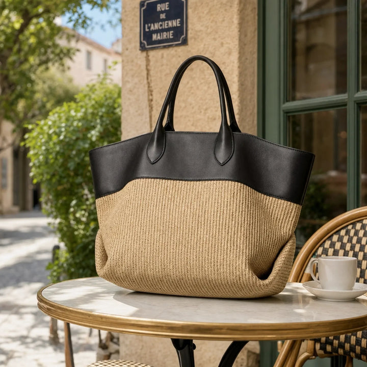 Helmtrud, großer Colourblock-Shopper, von Hanna Hamburg