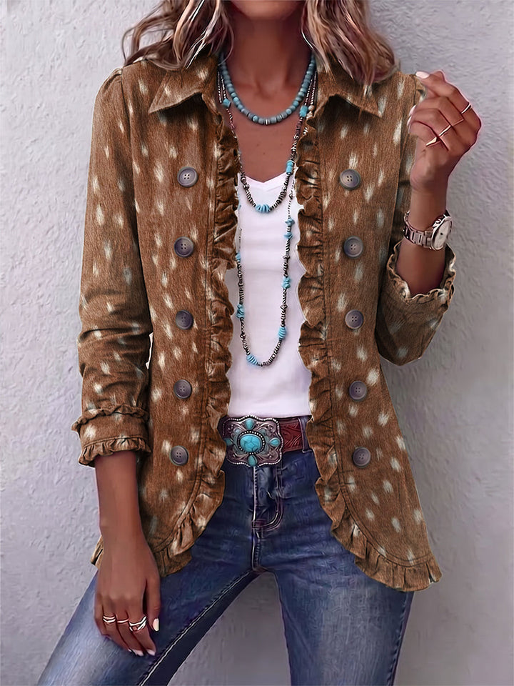 Thekla | Blazer mit Tupfenmuster in Braun