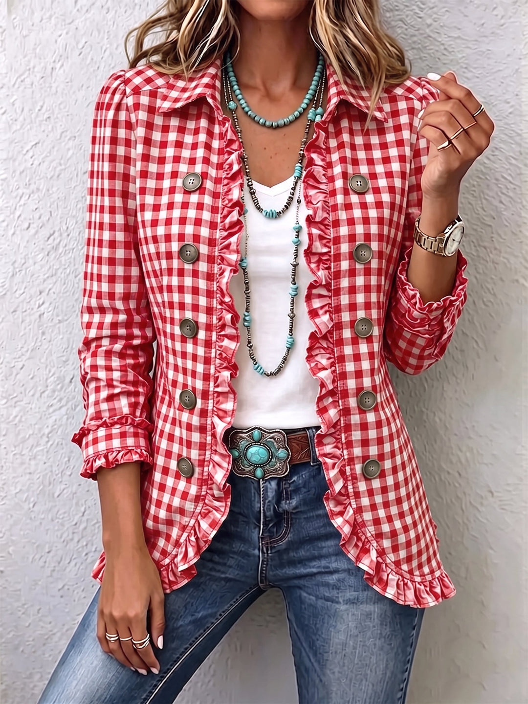 Gerta | Blazer im Vichy-Karo