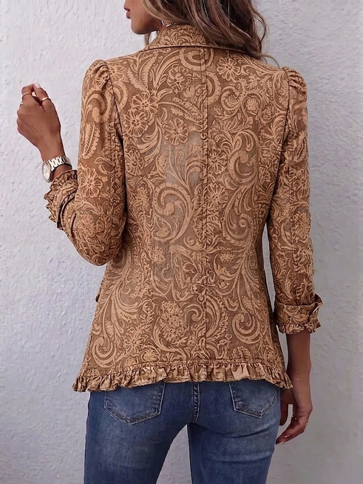 Emmy | Blazer mit Rankenmuster in Karamell