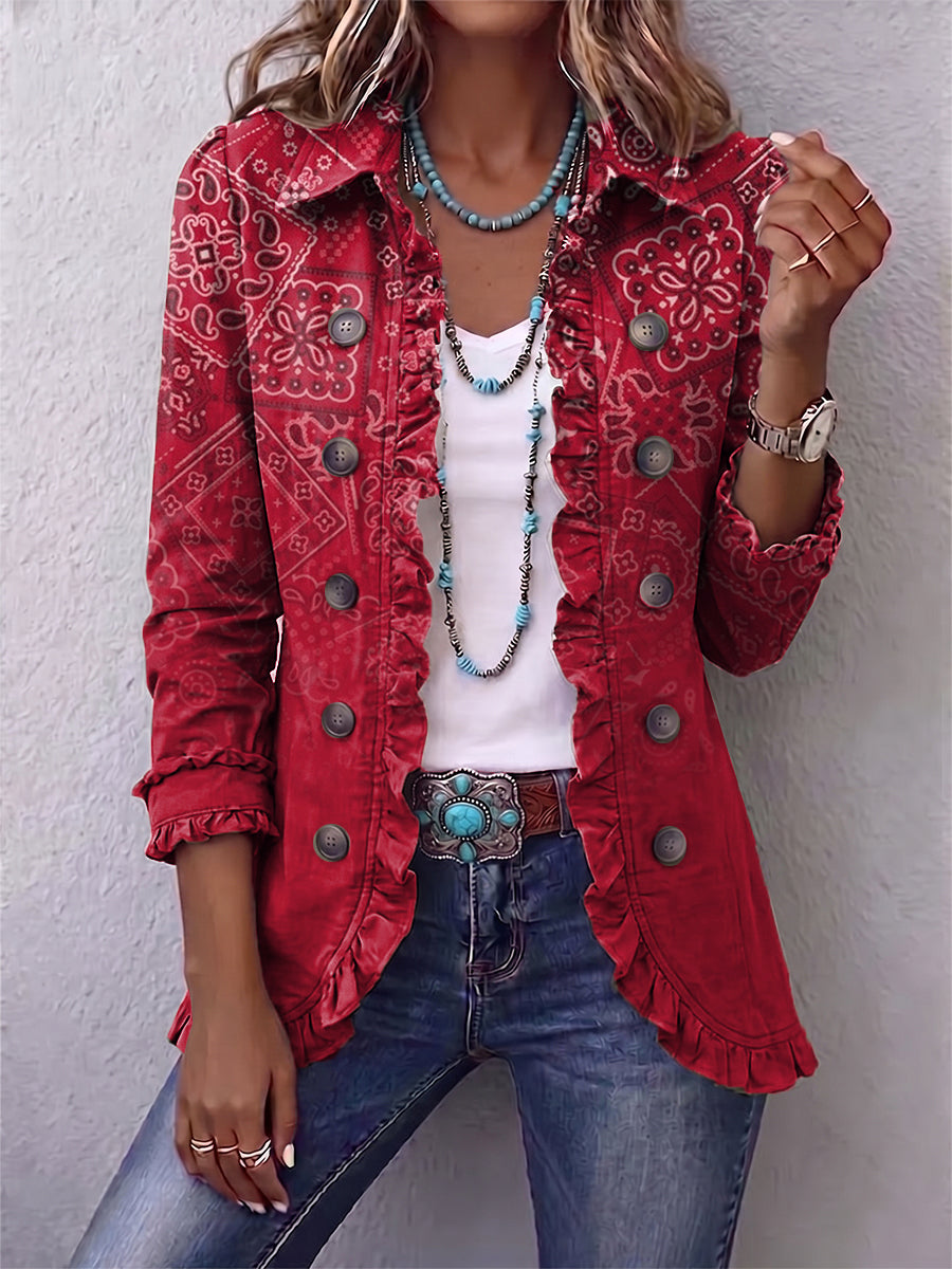 Traudel | Blazer mit Paisleymuster in Rot