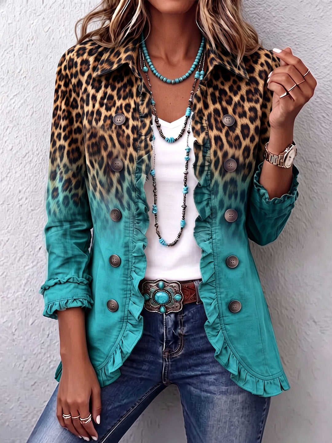 Selma | Blazer mit Leopardenverlauf