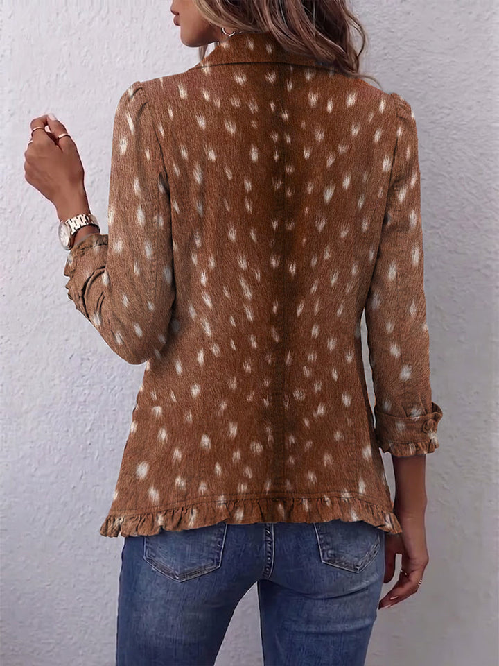 Thekla | Blazer mit Tupfenmuster in Braun