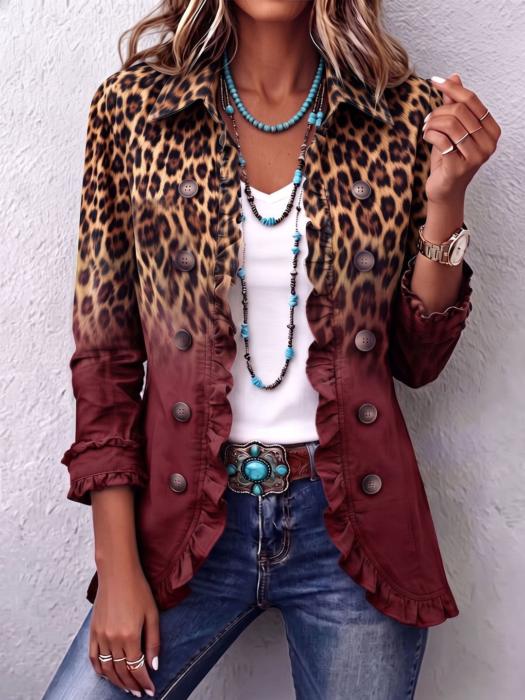 Selma | Blazer mit Leopardenverlauf