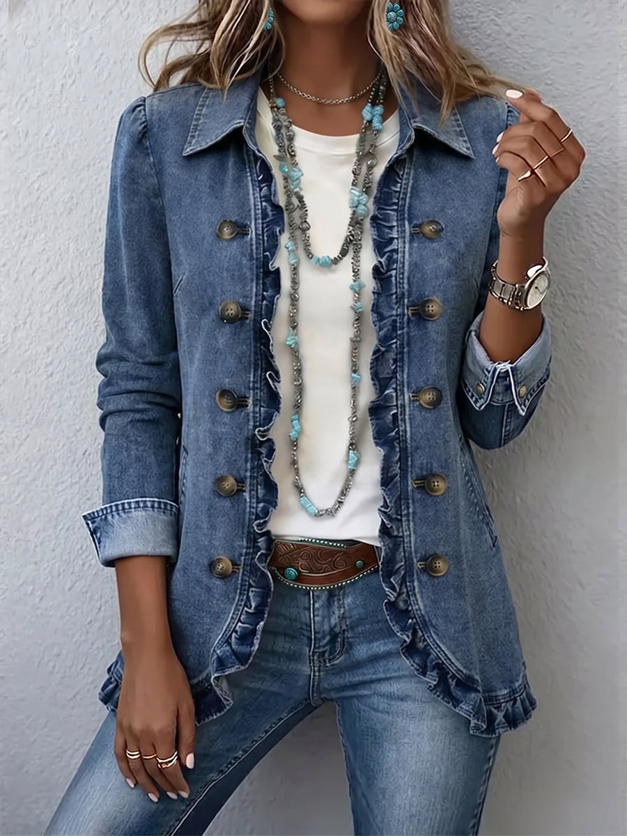 Senta | Jeansjacke mit Volants