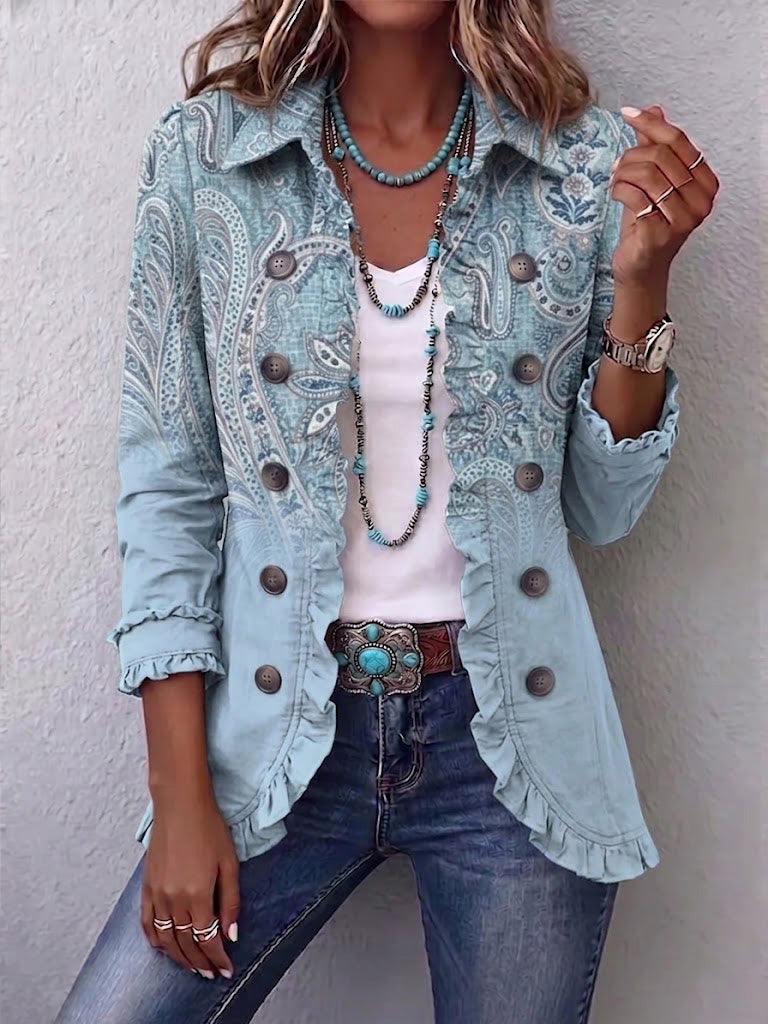 Wanda | Blazer mit Paisley in Himmelblau