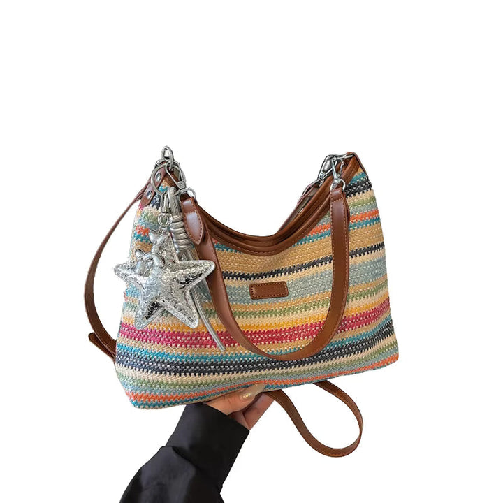 Dorothee, gestreifte Boho-Schultertasche, von Hanna Hamburg