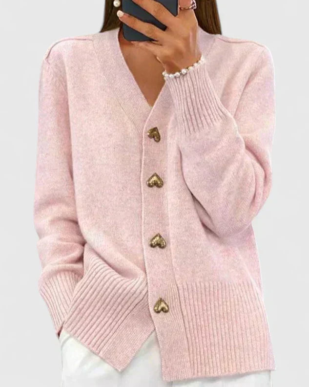 Eleonor | Strickjacke mit Herzknöpfen von Hanna Hamburg, Strickjacke für Damen