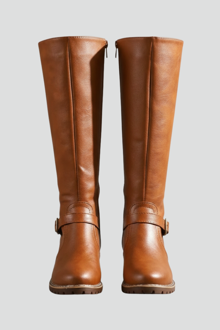 Helmine | Kniehoher Reitstiefel in Cognac